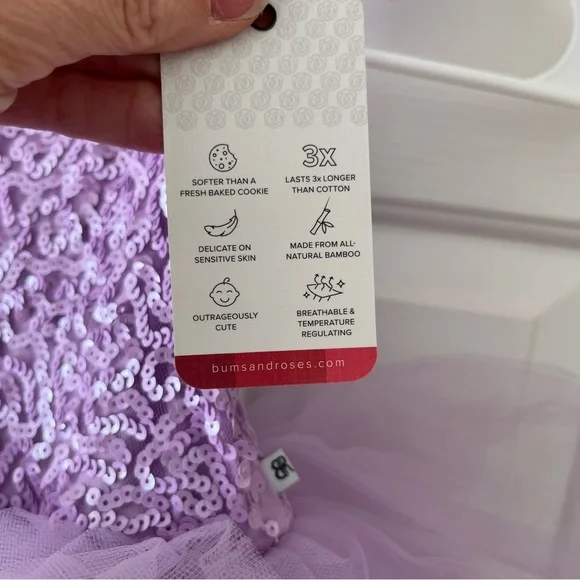 Bums & Roses French Lavender Sequin Tutu Dress Size 2T NWT - Picture 3 of 8